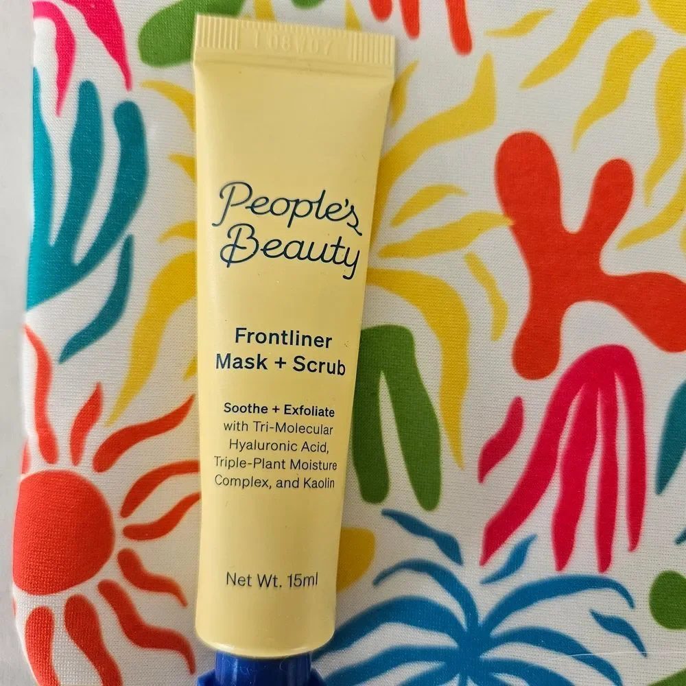 Colorful Patterned Pouch with Skincare Set